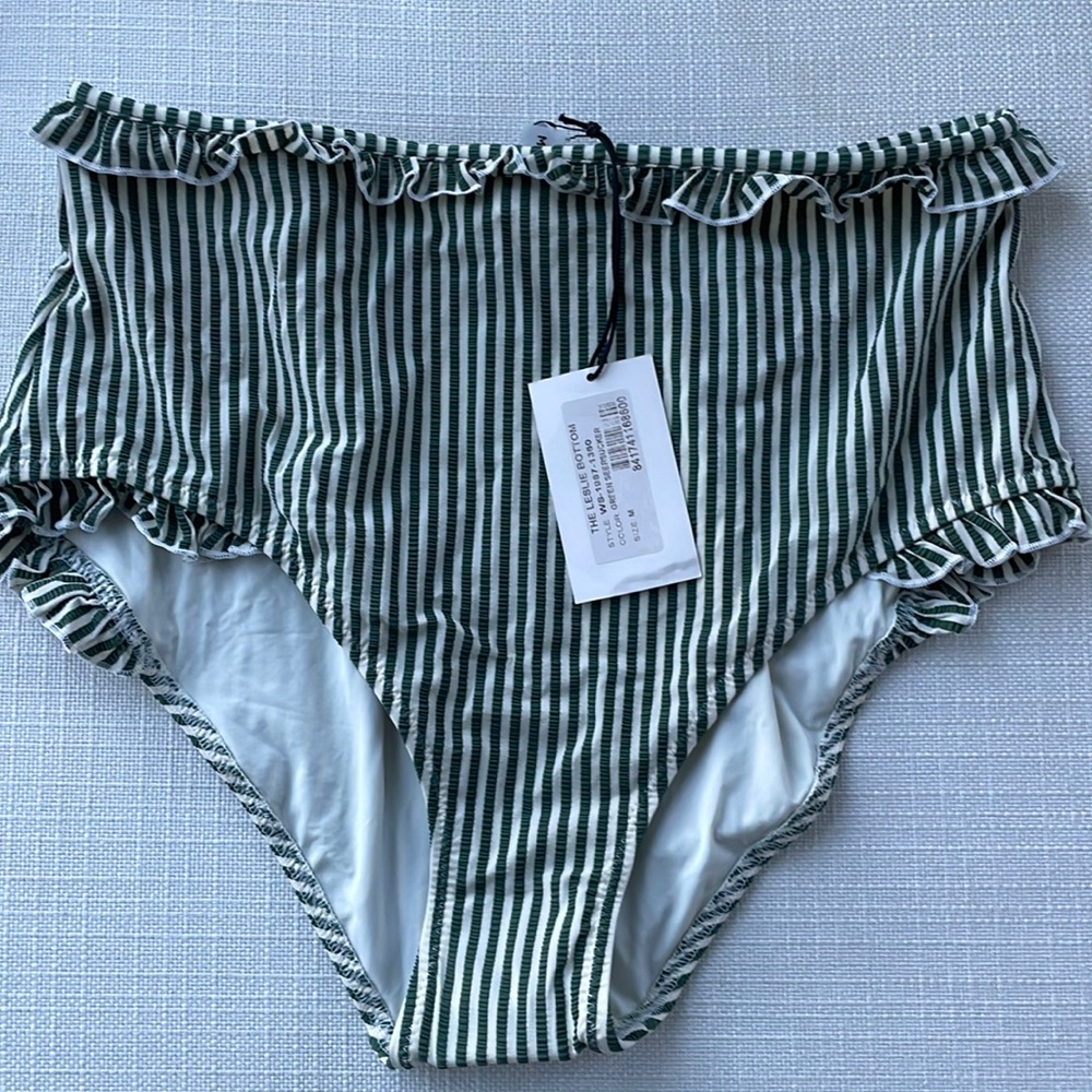 NWT solid and striped high waisted bikini bottom
